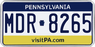 PA license plate MDR8265