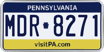 PA license plate MDR8271