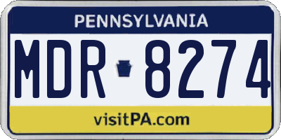 PA license plate MDR8274
