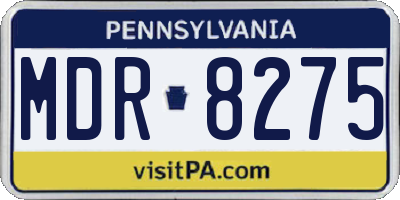 PA license plate MDR8275