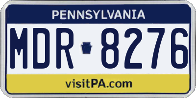 PA license plate MDR8276