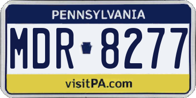 PA license plate MDR8277