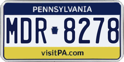 PA license plate MDR8278