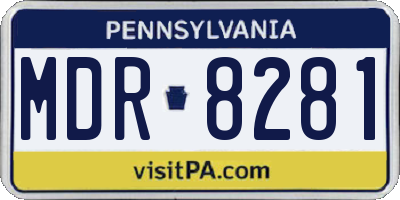 PA license plate MDR8281