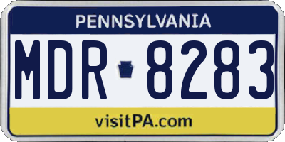 PA license plate MDR8283