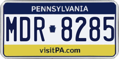 PA license plate MDR8285