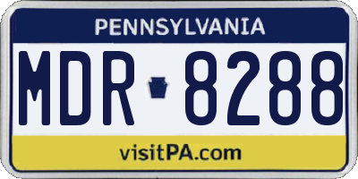 PA license plate MDR8288