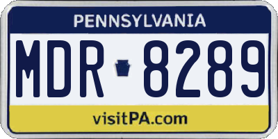 PA license plate MDR8289