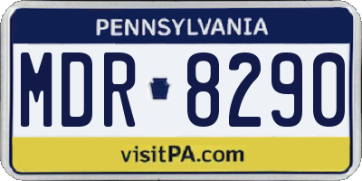 PA license plate MDR8290