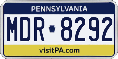 PA license plate MDR8292