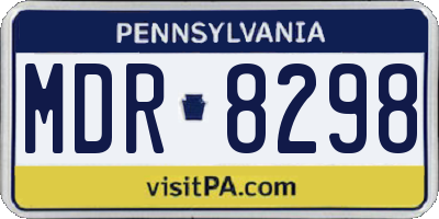 PA license plate MDR8298