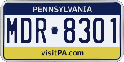 PA license plate MDR8301