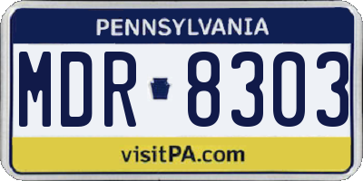 PA license plate MDR8303