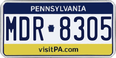 PA license plate MDR8305