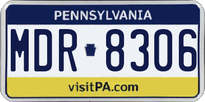 PA license plate MDR8306