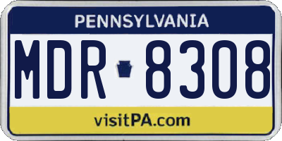 PA license plate MDR8308