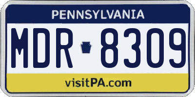 PA license plate MDR8309