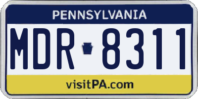PA license plate MDR8311