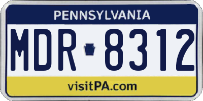 PA license plate MDR8312