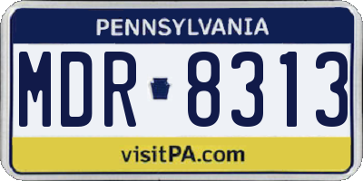 PA license plate MDR8313