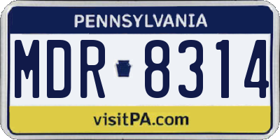 PA license plate MDR8314