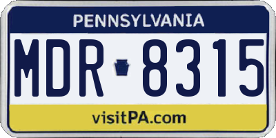 PA license plate MDR8315