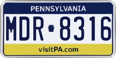PA license plate MDR8316
