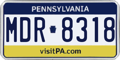PA license plate MDR8318