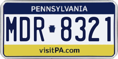 PA license plate MDR8321