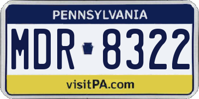 PA license plate MDR8322