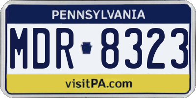 PA license plate MDR8323