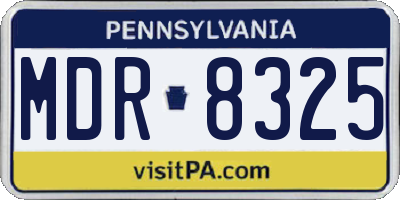 PA license plate MDR8325