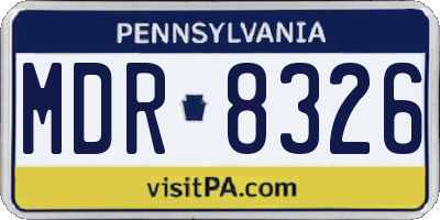 PA license plate MDR8326