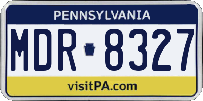 PA license plate MDR8327