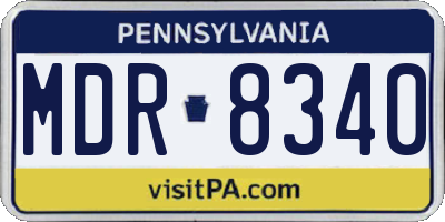 PA license plate MDR8340