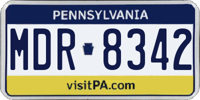 PA license plate MDR8342