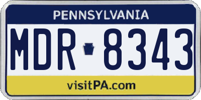 PA license plate MDR8343