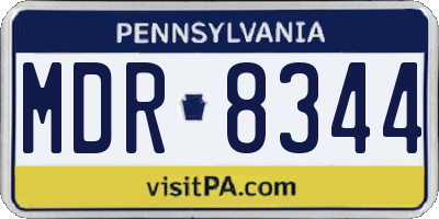 PA license plate MDR8344