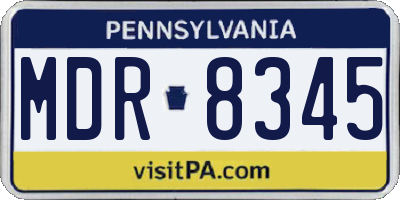 PA license plate MDR8345