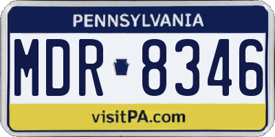 PA license plate MDR8346