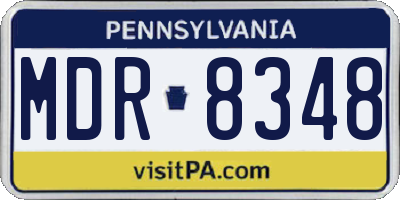 PA license plate MDR8348