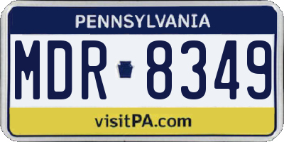 PA license plate MDR8349