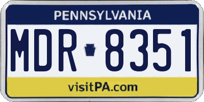 PA license plate MDR8351
