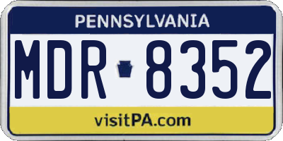PA license plate MDR8352