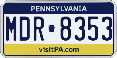PA license plate MDR8353