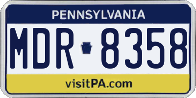 PA license plate MDR8358