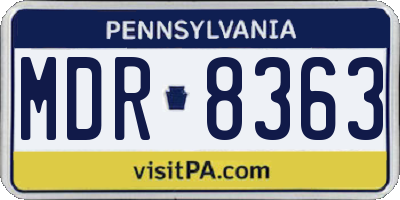 PA license plate MDR8363