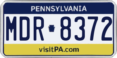 PA license plate MDR8372
