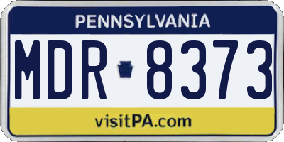 PA license plate MDR8373