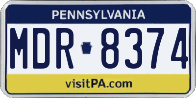 PA license plate MDR8374